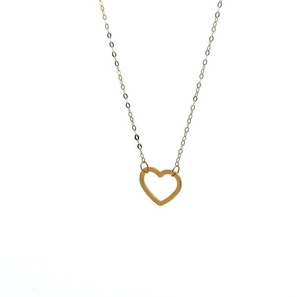 Unbranded Jewelry - 18K Gold Necklace Chain 18 inches Pendant Heart 0.58 grams